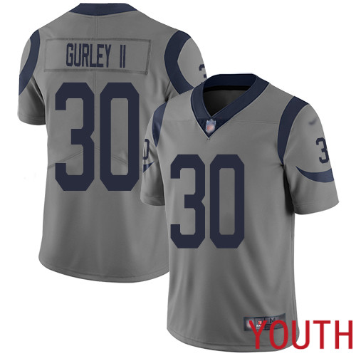 Los Angeles Rams Limited Gray Youth Todd Gurley Jersey NFL Football #30 Inverted Legend->women nfl jersey->Women Jersey